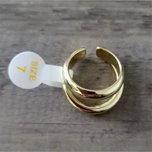 Loren Stewart x Curateur Gold Deux Open Band Ring Size 7 NWT - Picture 3 of 7